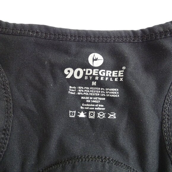 90 Degree By Reflex Black Sports Bra Women Size M Open Back Removeable Pads - Picture 4 of 8